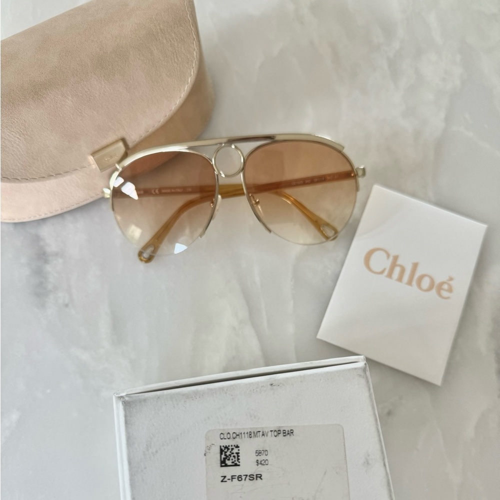 Chloé Romie Sunglasses in Gold/Gradient Honey. - Picture 2 of 4